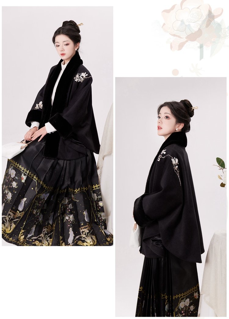 Chinese Jacket Womens Hanfu Cape And Skirt