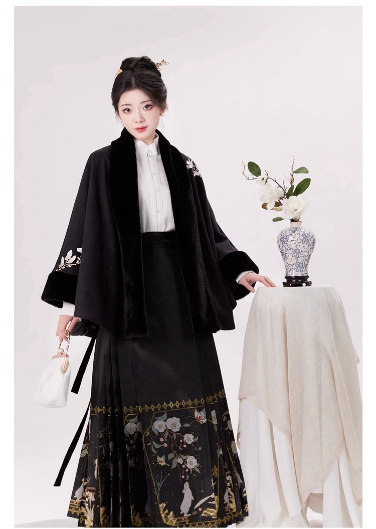 Chinese Jacket Womens Hanfu Cape And Skirt