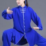 Chinese Kung Fu Clothing Blue Tai Chi Performance Suit Unisex