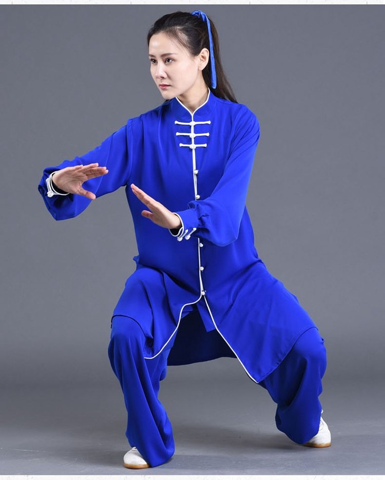 Chinese Kung Fu Clothing Blue Tai Chi Performance Suit Unisex