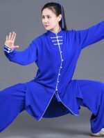 Chinese Kung Fu Clothing Blue Tai Chi Performance Suit Unisex - Image 2