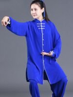 Chinese Kung Fu Clothing Blue Tai Chi Performance Suit Unisex - Image 4