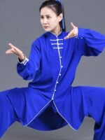 Chinese Kung Fu Clothing Blue Tai Chi Performance Suit Unisex - Image 5