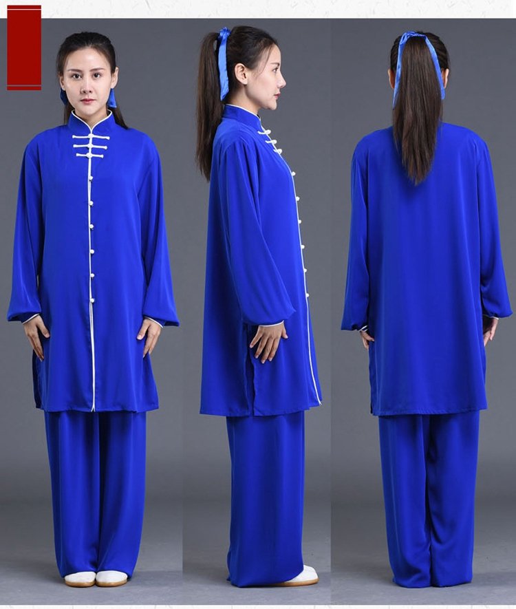 Chinese Kung Fu Clothing Blue Tai Chi Performance Suit Unisex