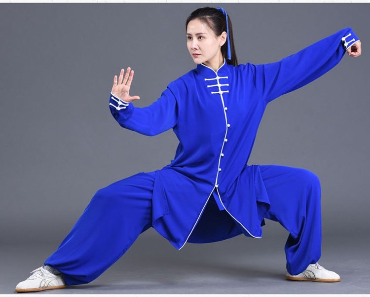 Chinese Kung Fu Clothing Blue Tai Chi Performance Suit Unisex