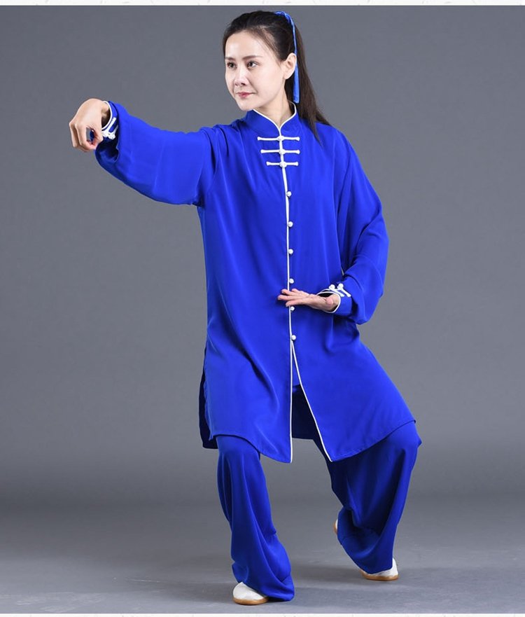Chinese Kung Fu Clothing Blue Tai Chi Performance Suit Unisex
