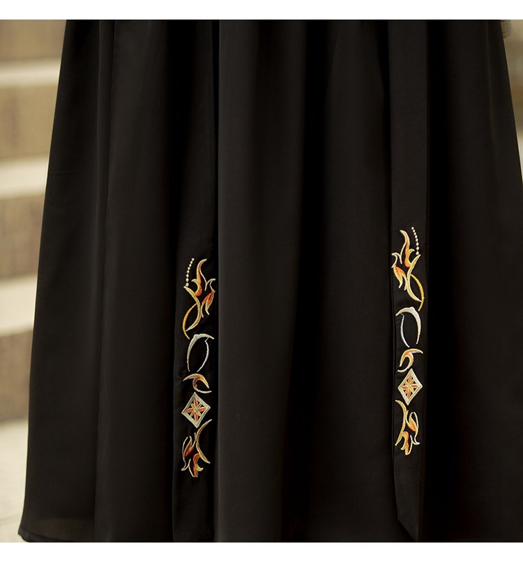 Chinese Mens Black Hanfu Ancient Embroidery Clothes