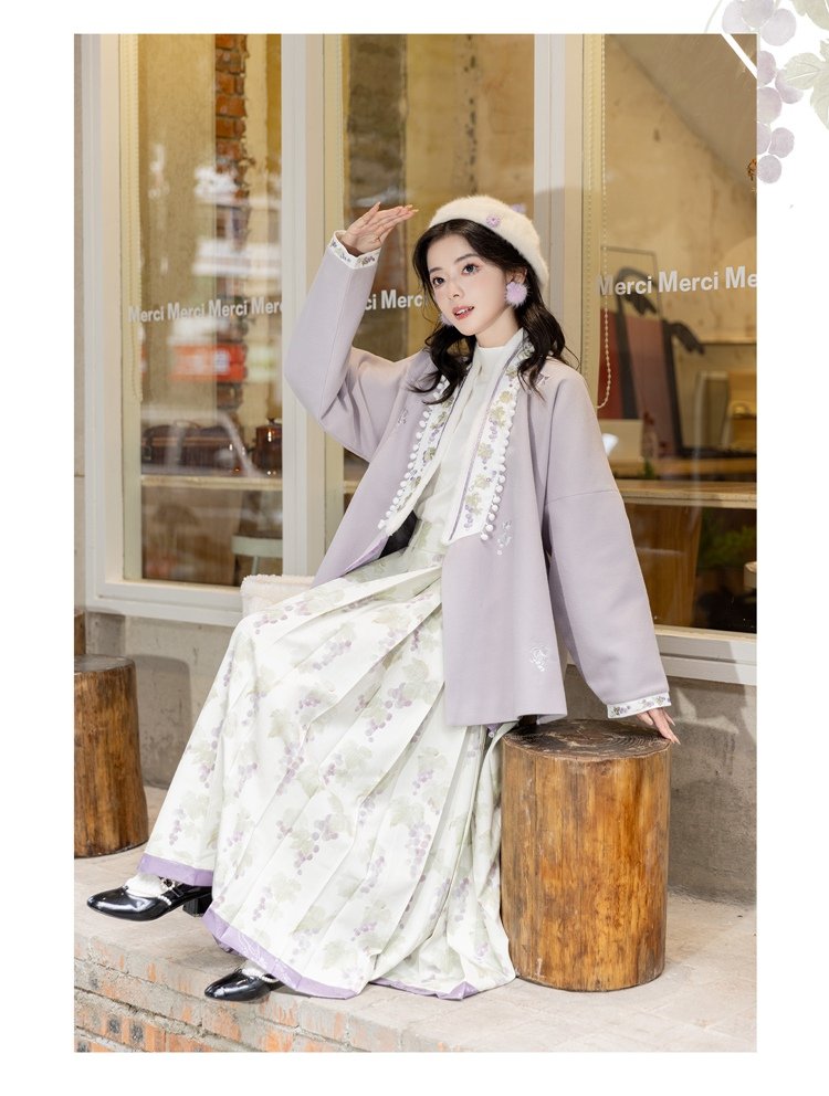 Chinese Ming Style Modern Hanfu Dress Winter