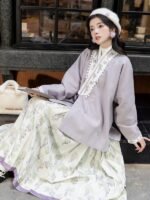 Chinese Ming Style Modern Hanfu Dress Winter - Image 3