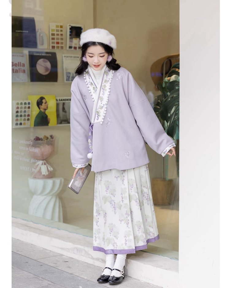 Chinese Ming Style Modern Hanfu Dress Winter