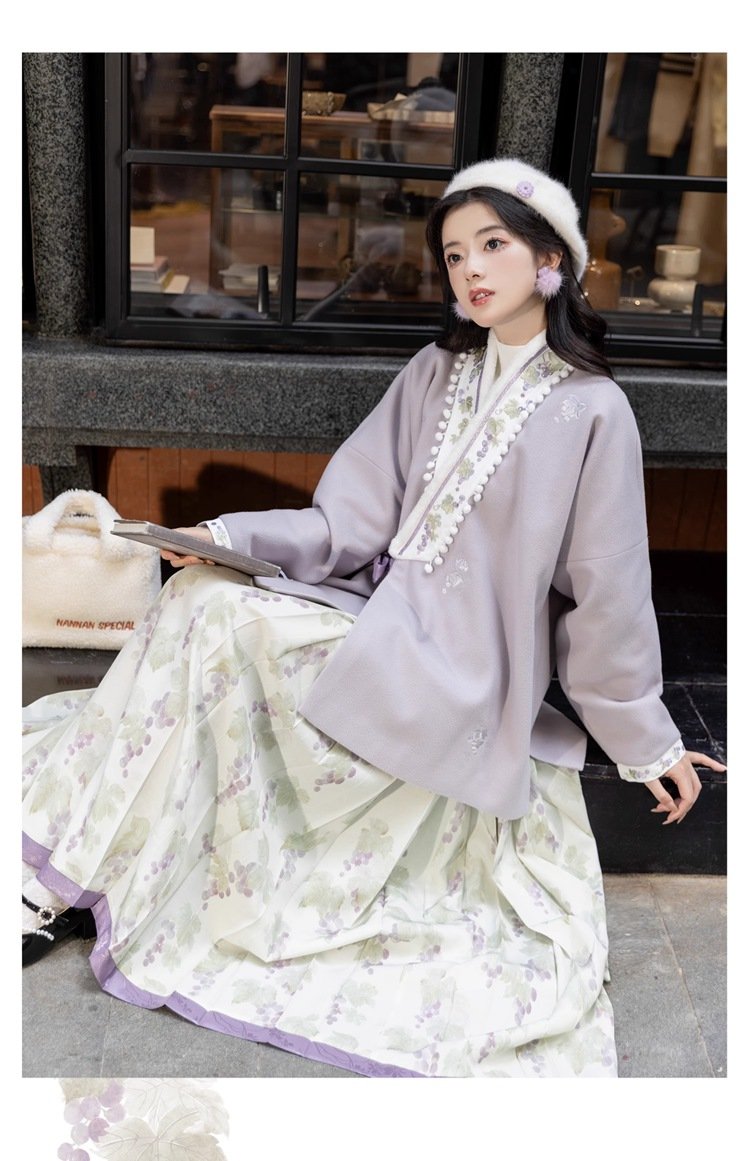 Chinese Ming Style Modern Hanfu Dress Winter