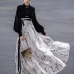 Chinese Modern Casual Hanfu Velvet Shirt Daily Dress