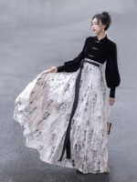 Chinese Modern Casual Hanfu Velvet Shirt Daily Dress - Image 2