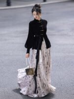 Chinese Modern Casual Hanfu Velvet Shirt Daily Dress - Image 3