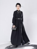 Chinese Modern Hanfu Black National Style Dress
