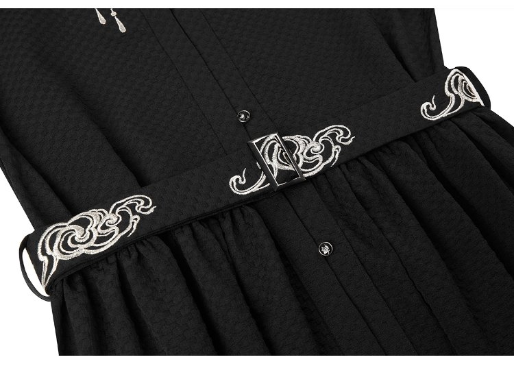 Chinese Modern Hanfu Black National Style Dress
