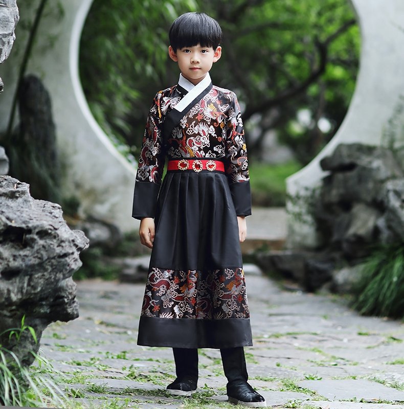 Chinese National Costume Boy Ming Style Flying Fish Costume
