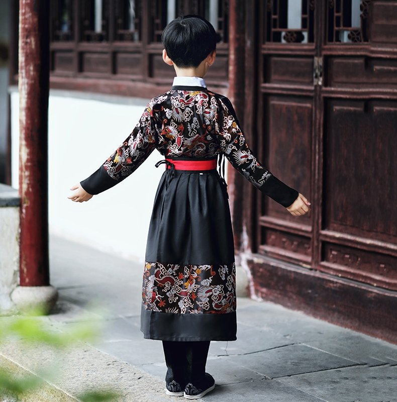 Chinese National Costume Boy Ming Style Flying Fish Costume