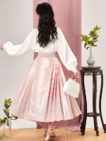 Chinese New Hanfu Dress Cotton Shirt Pink Mamianqun - Image 4