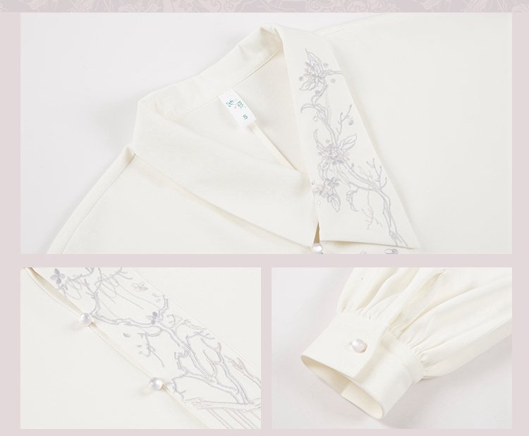 Chinese New Hanfu Dress Cotton Shirt Pink Mamianqun