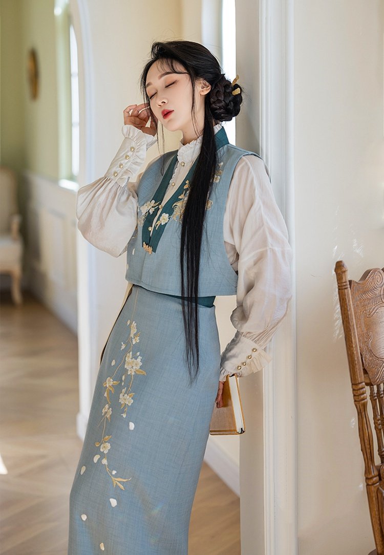 Chinese New Hanfu Embroidered Daily Hanfu Dress