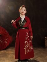 Chinese New Year Costume Red Hanfu Girl - Image 2
