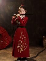 Chinese New Year Costume Red Hanfu Girl - Image 4