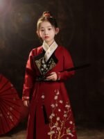 Chinese New Year Costume Red Hanfu Girl - Image 5