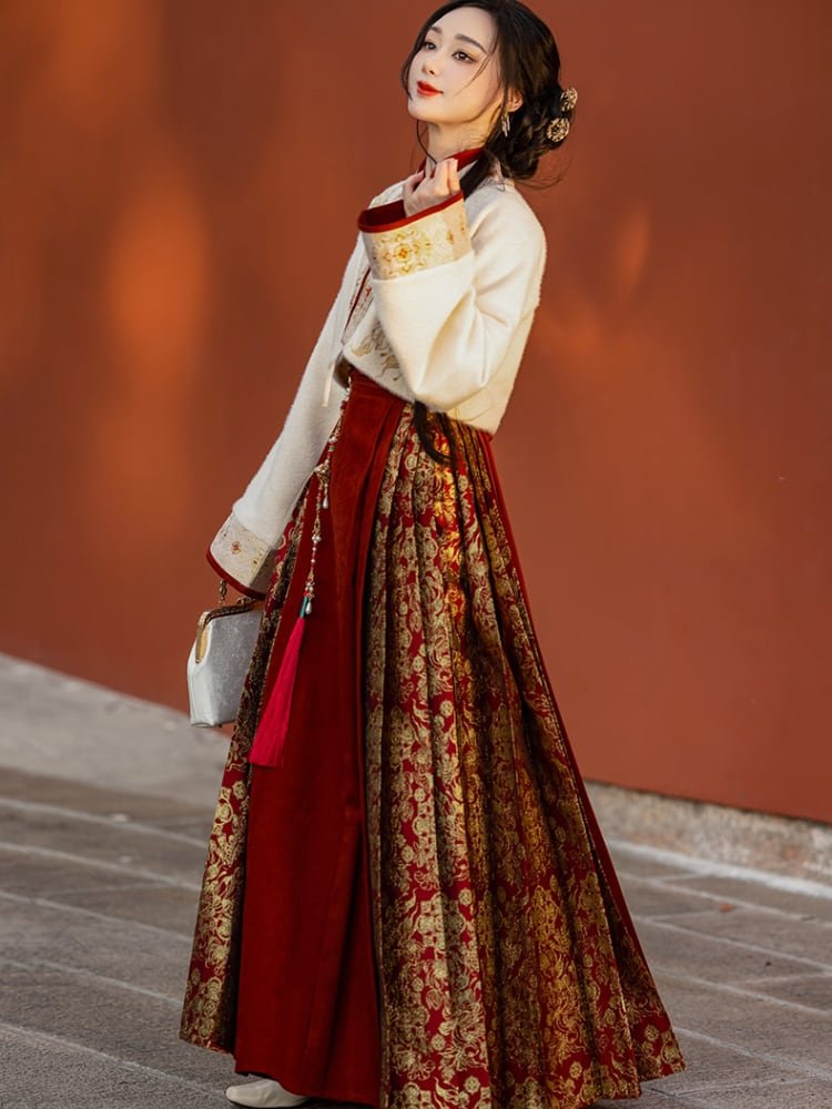 Chinese New Year Dresses Red Hanfu Sets