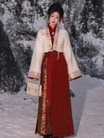 Chinese New Year Dresses Red Hanfu Sets - Image 5