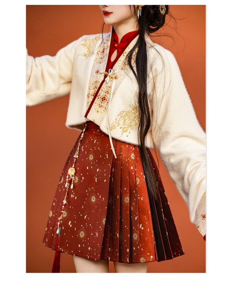 Chinese New Year Dresses Red Hanfu Sets