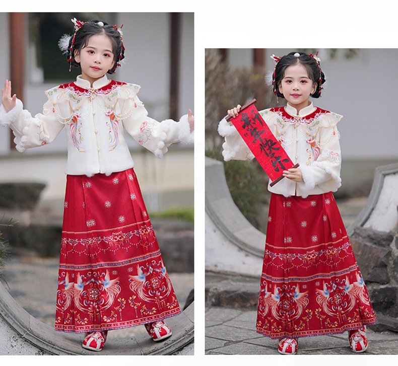 Chinese New Year Dresses Winter Thickened Hanfu