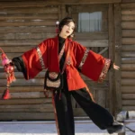 Chinese New Year Outfits Female Red Hanfu Set