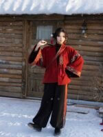 Chinese New Year Outfits Female Red Hanfu Set - Image 3
