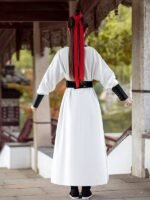 Chinese Outfit For Men Women White Round Neck Robe - Image 5