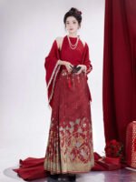 Chinese Red Wedding Dress Modern Hanfu for Toasting - Image 3