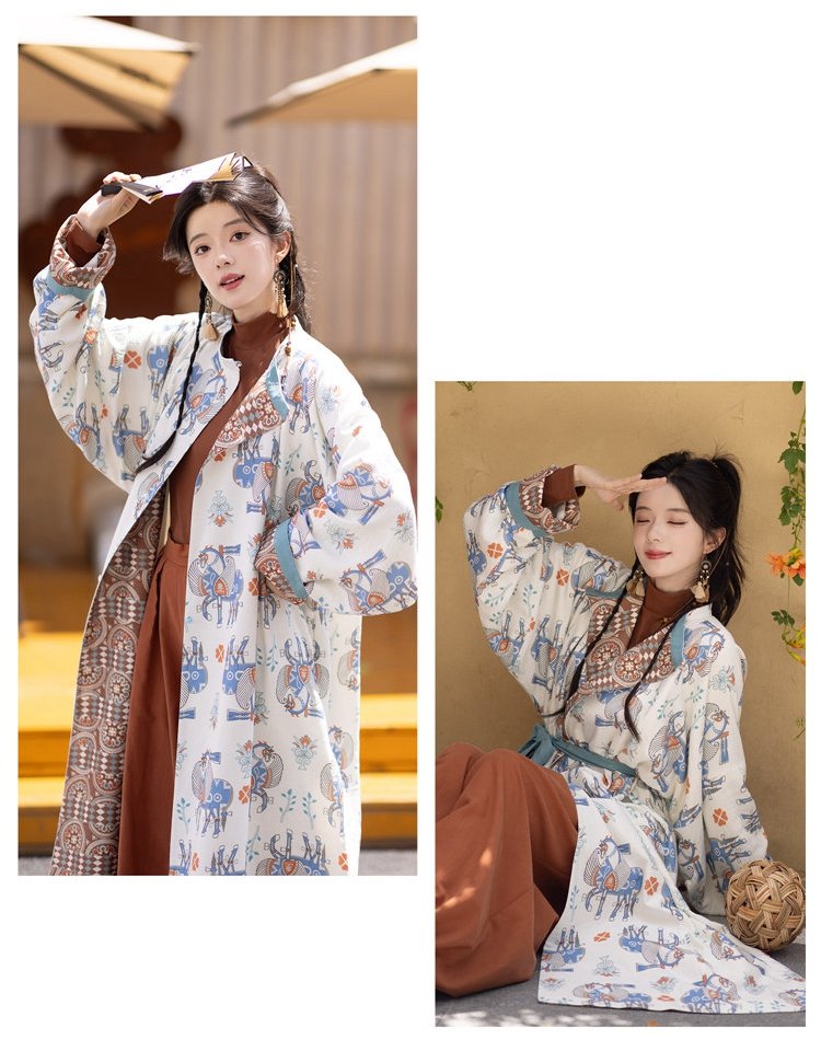Chinese Robe Female Set with Lantern Pants
