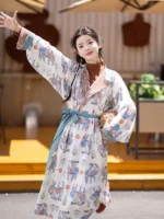 Chinese Robe Female Set with Lantern Pants - Image 2
