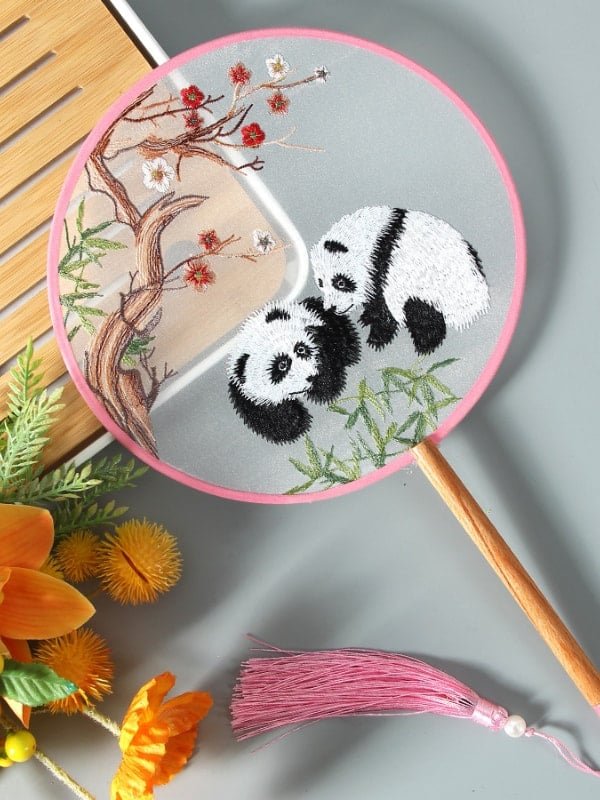 Chinese Round Fan Traditional Embroidery Fan