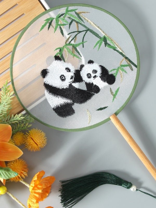 Chinese Round Fan Traditional Embroidery Fan