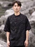 Chinese Shirt Mens Short-Sleeved Tang Suit Shirt
