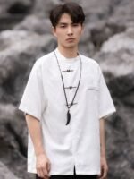 Chinese Shirt Mens Short-Sleeved Tang Suit Shirt - Image 2