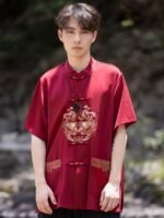 Chinese Shirts For Men Dragon PatternTang Suit Shirt - Image 3