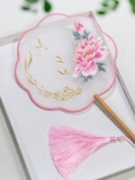 Chinese Silk Fan Traditional Round Fan - Image 4