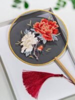 Chinese Silk Fan Traditional Round Fan - Image 3