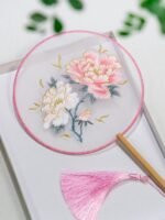 Chinese Silk Fan Traditional Round Fan - Image 2