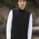 Chinese Sleeveless Tang Vest Men Coat