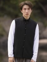 Chinese Sleeveless Tang Vest Men Coat