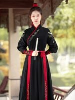 Chinese Style Black Hanfu Dress For Men And Women - Image 2