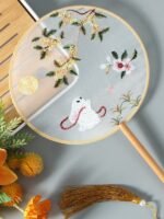 Chinese Style Hanfu Accessories Embroidery Fan - Image 3